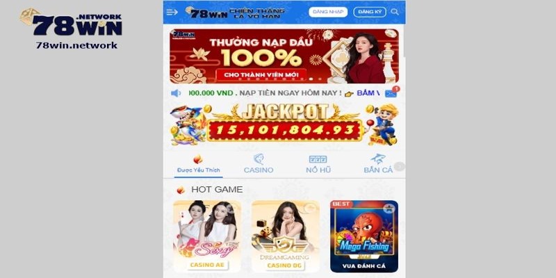 Bạn có thể đăng nhập 78win ngay trên link truy cập web