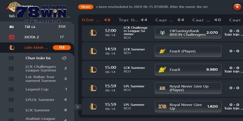 Sảnh IA Esport của 78win đang rất được yêu thích Sảnh IA Esport của 78win đang rất được yêu thích